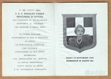 Principessa Mafalda di Savoia luttino Buchenwald