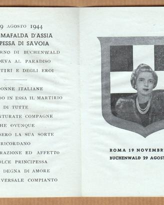 Principessa Mafalda di Savoia luttino Buchenwald