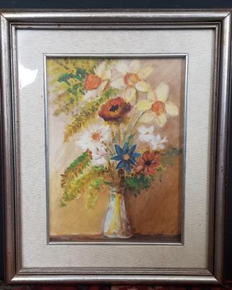 dipinto ad olio vintage "Fiori"