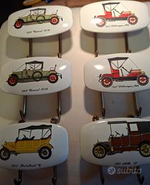  Sei Attaccapanni Vintage Bachelite ed Ottone