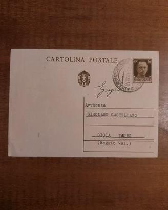 Cartolina postale 1942 – corrispondenza avvocati