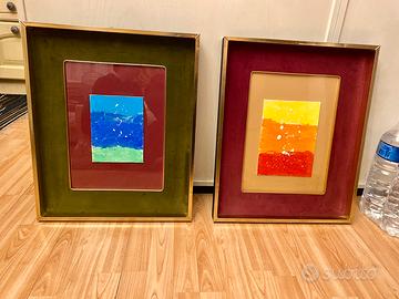 Splendida coppia di quadri in cornice design ‘70