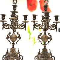 candelabro candeliere in bronzo in coppia