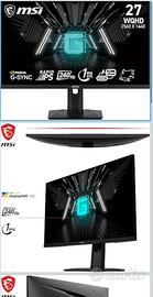 MSI G274QPX Monitor gaming 27” 240hz 1ms