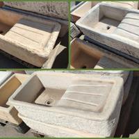 Lavello con Gocciolatoio Effetto Pietra cm. 80x40