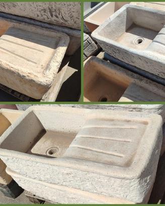 Lavello con Gocciolatoio Effetto Pietra cm. 80x40