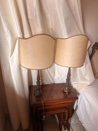 Coppia lampade da tavolo vintage in bronzo/ottone