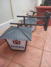 Lampione in ferro da esterno con logo birra