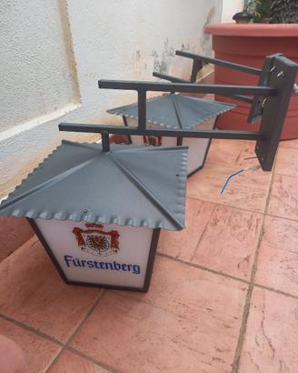 Lampione in ferro da esterno con logo birra