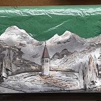Quadro Paesaggio di montagna in ferro battuto