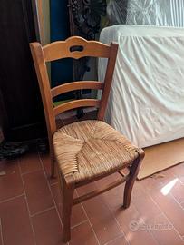 [Marina di Pisa] 4 Sedie in Legno Paglia