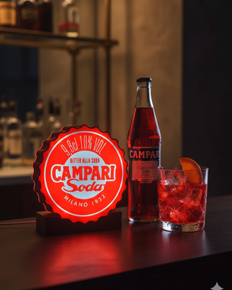 Lampada LED Campari Soda – Lightbox 3D Artigianale