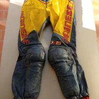 Dainese pantalone motocross pelle vintage e pettor