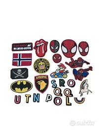 Lotto 27 toppe patch ricamate Spiderman Batman