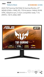 asus vg27aql1a monitor gaming 27 pollici 2k qhd