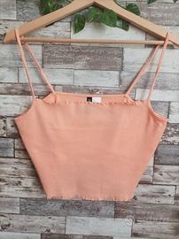 CROP TOP DIVIDED H&M TG. L ROSA PESCO