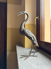 Cicogna in ferro battuto statua