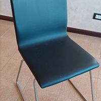 Sedia da ufficio in metallo ed ecopelle