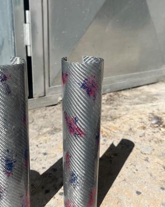 Para forcelle moto in fibra di carbonio con insert