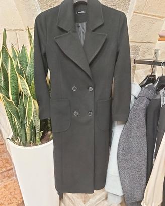 cappotto Donna lungo in panno nero 