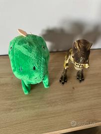Set 2 dinosauri, peluche e t-rex