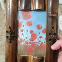 Portafoto rustico in bambu con vetro