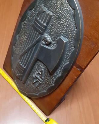 Placca bronzo con Fascio Littorio anno 1936