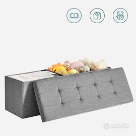 Cassapanca, Pouf Contenitore, 110 x 38 x 38 cm