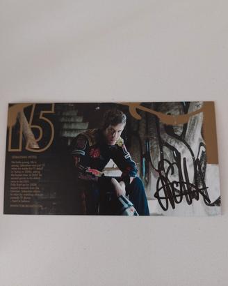 Cartolina pilota Sebastian Vettel autografata 