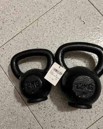 Coppia Kettlebell in ghisa Garlando (12 kg + 8 kg)