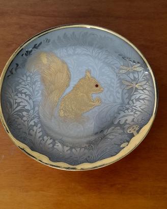 Piatto da esposizione in porcellana e ORO 24Kt