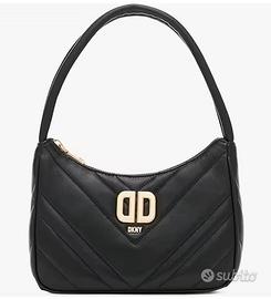 DKNY Delphine Quilted Shoulder Bag Black/Gold