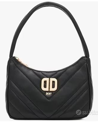 DKNY Delphine Quilted Shoulder Bag Black/Gold