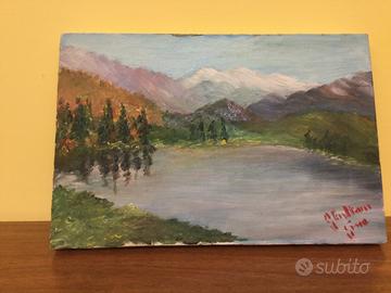 Quadro dipinti ad olio su tela paesaggio 20 X 30