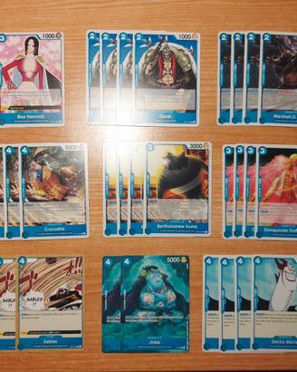 Lotto di 50 carte blu One Piece tcg