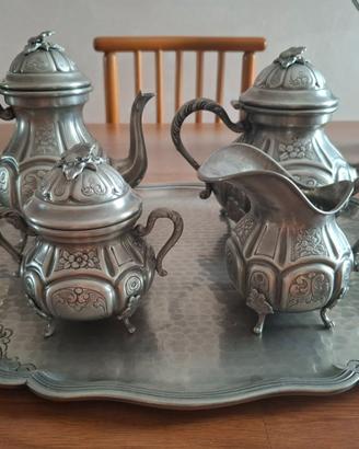 Servizio da Tè Vintage in Peltro 95% Peltromar Ita
