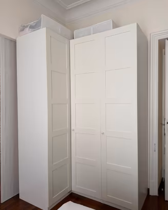 Armadio angolare IKEA PAX con ante BERGSBO bianco,