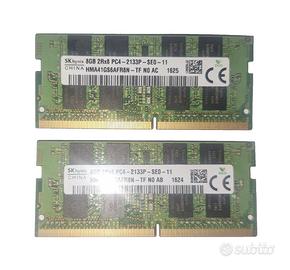 RAM DDR4 SODIMM 16Gb (8Gbx2) da 2133Mhz, SK hynix