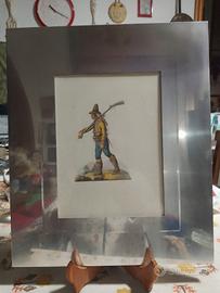 Quadro con cornice argentata a specchio