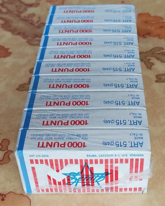 Lotto 10 Scatole da 1000 Punti Metallici Art. 515