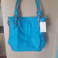 Borsa turchese in similpelle