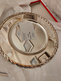 Piatto smaltato argento da portata