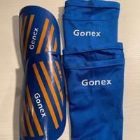 Parastinchi da calcio gonex blu con fascia
