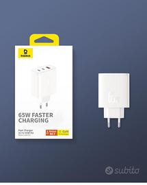 Carica batterie 3 porte GaN 65W Baseus