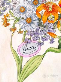 Gucci foulard sciarpa vintage seta motivo floreale
