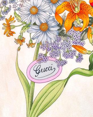 Gucci foulard sciarpa vintage seta motivo floreale