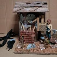 fabbro in movimento presepe statuina resina NUOVO!