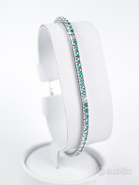 Bracciale tennis con smeraldi e diamanti