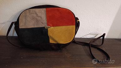 borsetta a tracolla marrone rossa beige e senape 