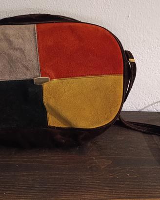 borsetta a tracolla marrone rossa beige e senape 
